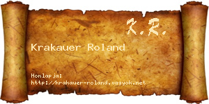 Krakauer Roland névjegykártya